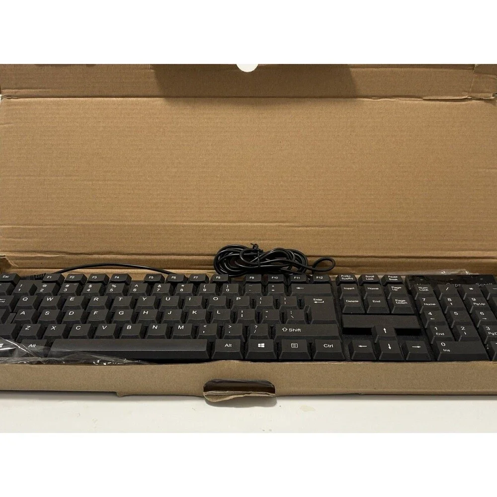 iMicro KB-US9813 104 Key Wired USB Standard Keyboard Tactile Key Switches Black